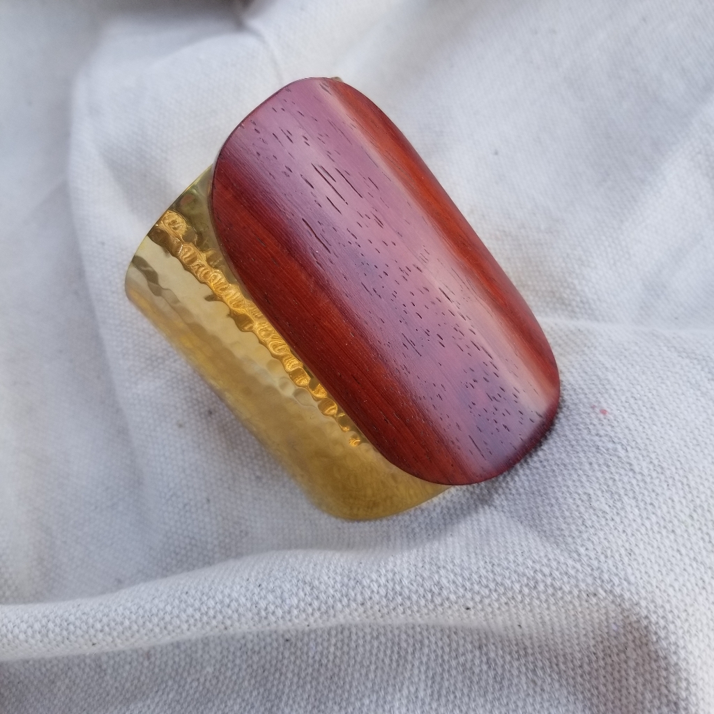 Wood Jewelry Modern Cuff Bracelet Solid Brass 30$